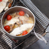 BM-038 Titanium Cooker 4-Piece Set (L) (with case)