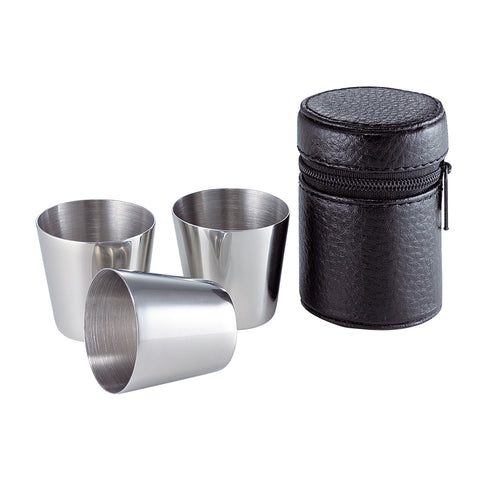 BM-242 Stainless steel cup 3P with leather case